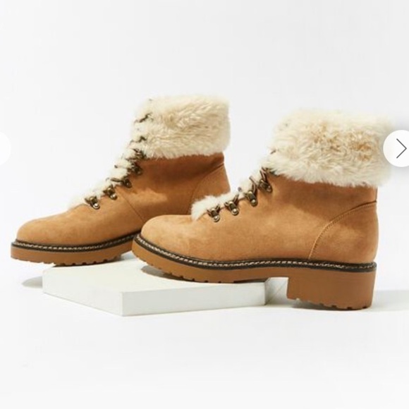 Faux Fur Trim Combat boots - Picture 5 of 6